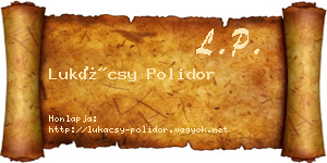 Lukácsy Polidor névjegykártya